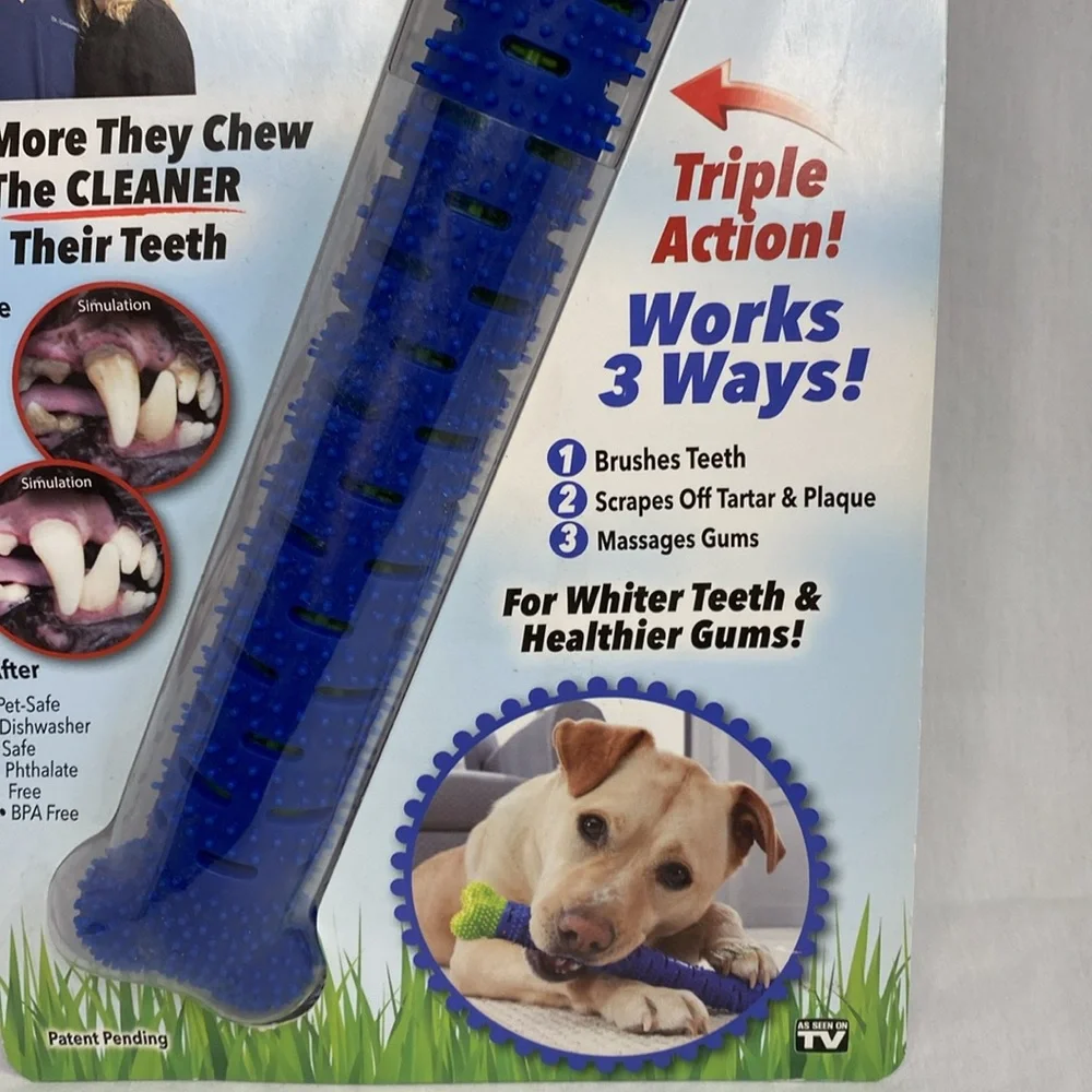ChewBrush Large Dogs Blue ~ Self Brushing Toothbrush while Chewing